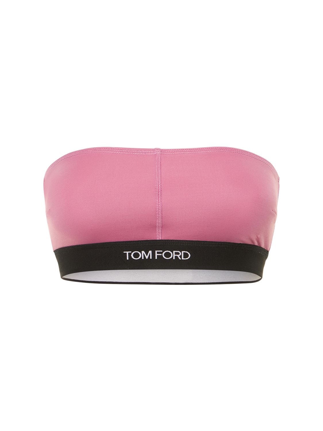 Tom Ford Logo-band Low-back Bra In Blue