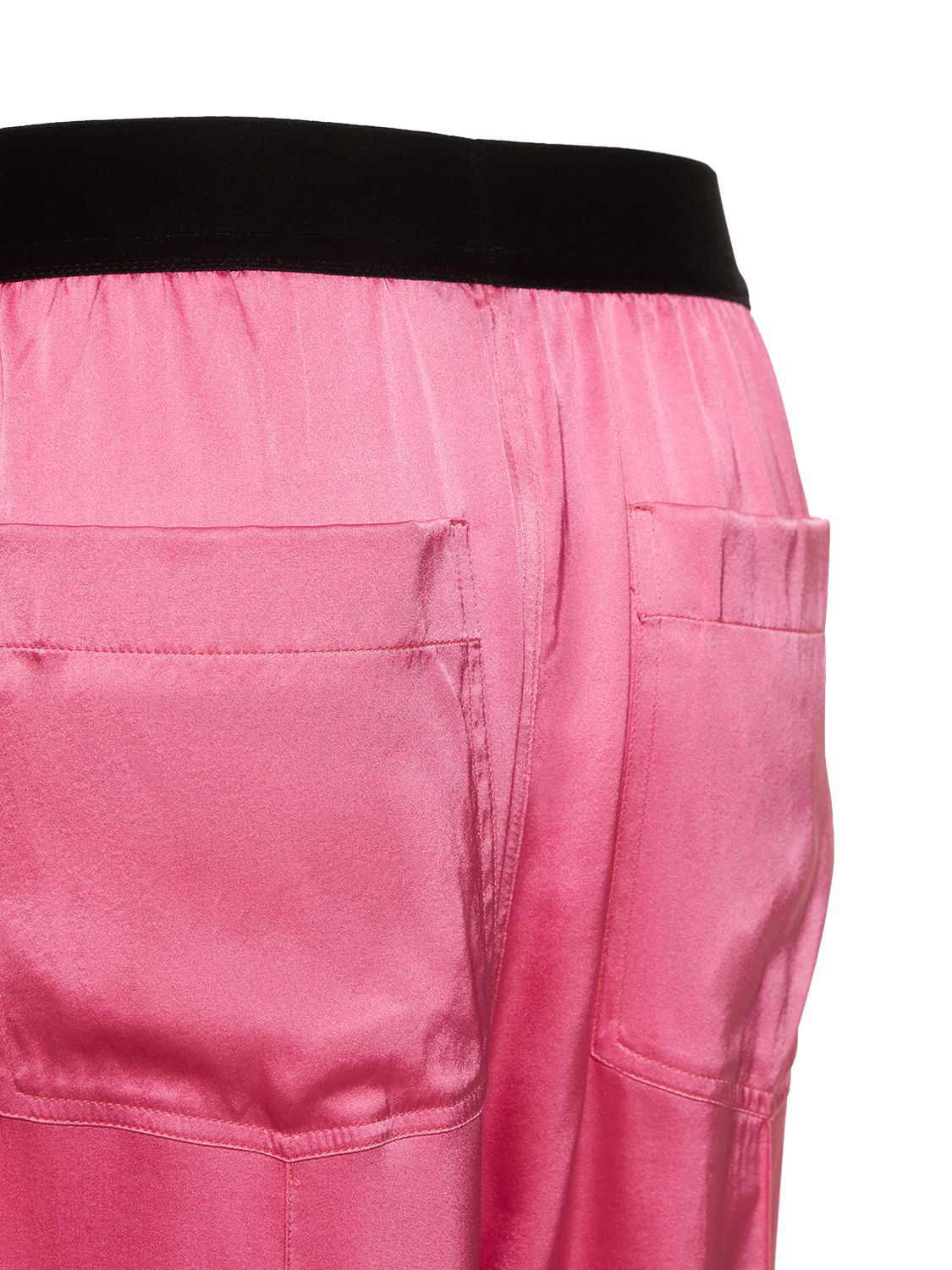 Shop Tom Ford Logo Silk Satin Pajama Pants In Pink