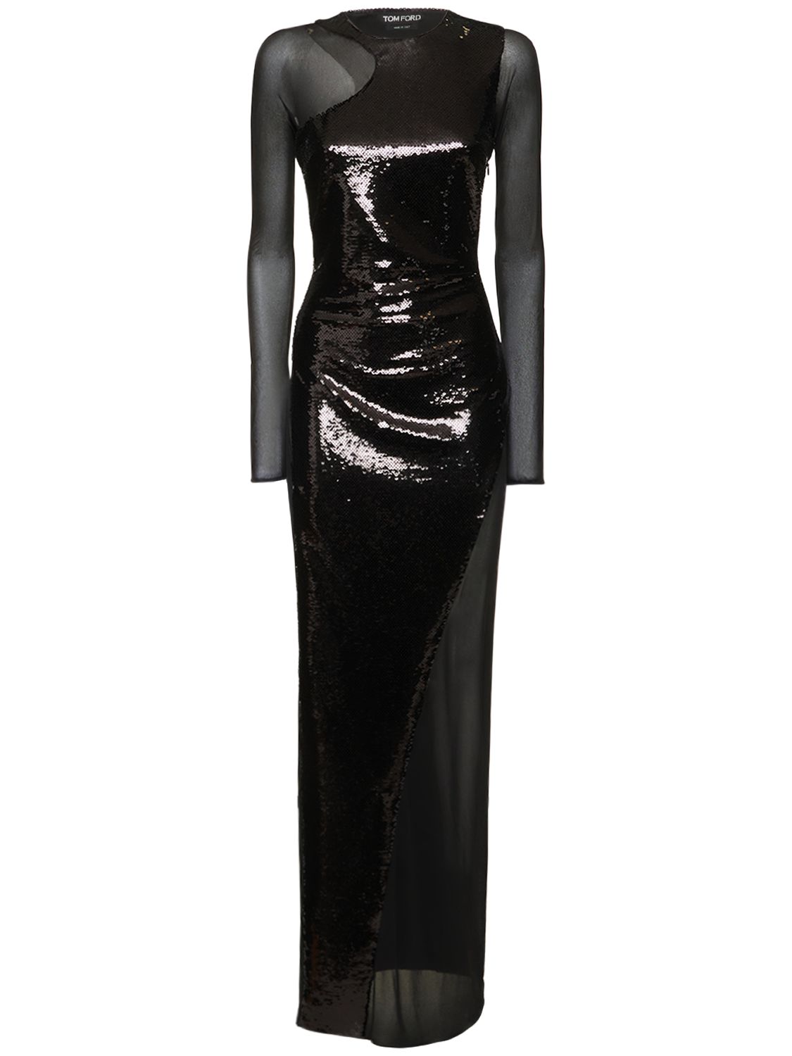 TOM FORD Sequins & Sheer Inserts Long Dress | Smart Closet