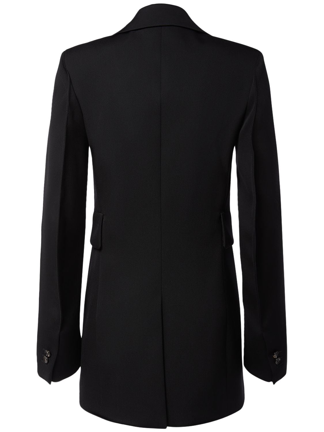 Shop Bottega Veneta Curved Sleeves Light Wool Blazer In Black