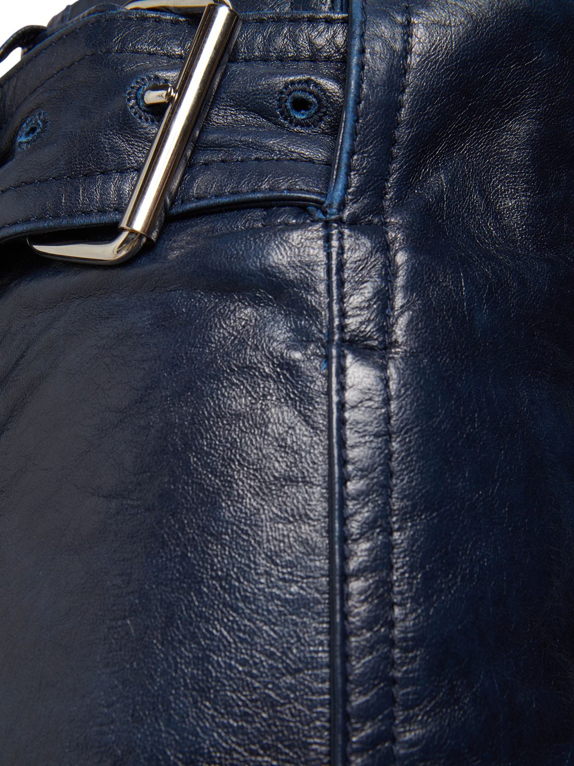 Shop Bottega Veneta Embossed Eel Nappa Leather Midi Skirt In Mistral