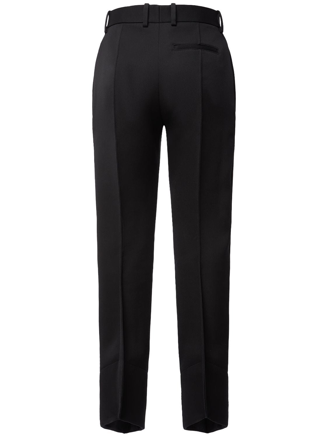 Shop Bottega Veneta Curved Shape Compact Wool Pants In Black