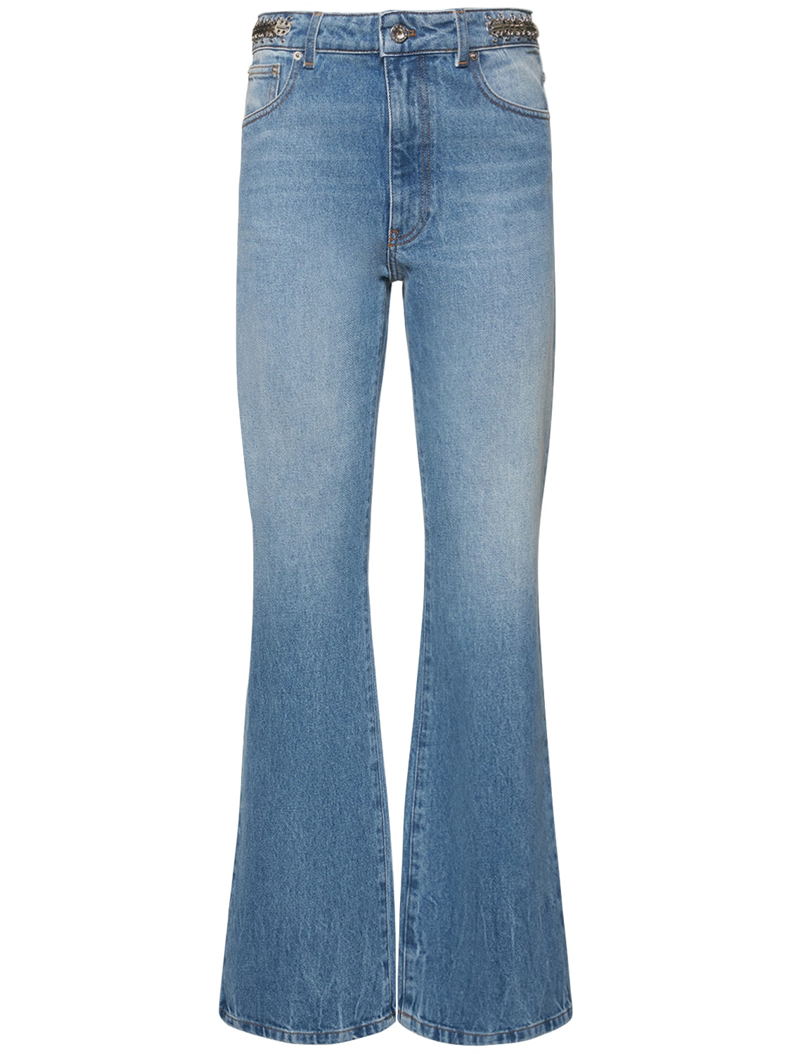Image of Denim Embellished High Rise Jeans