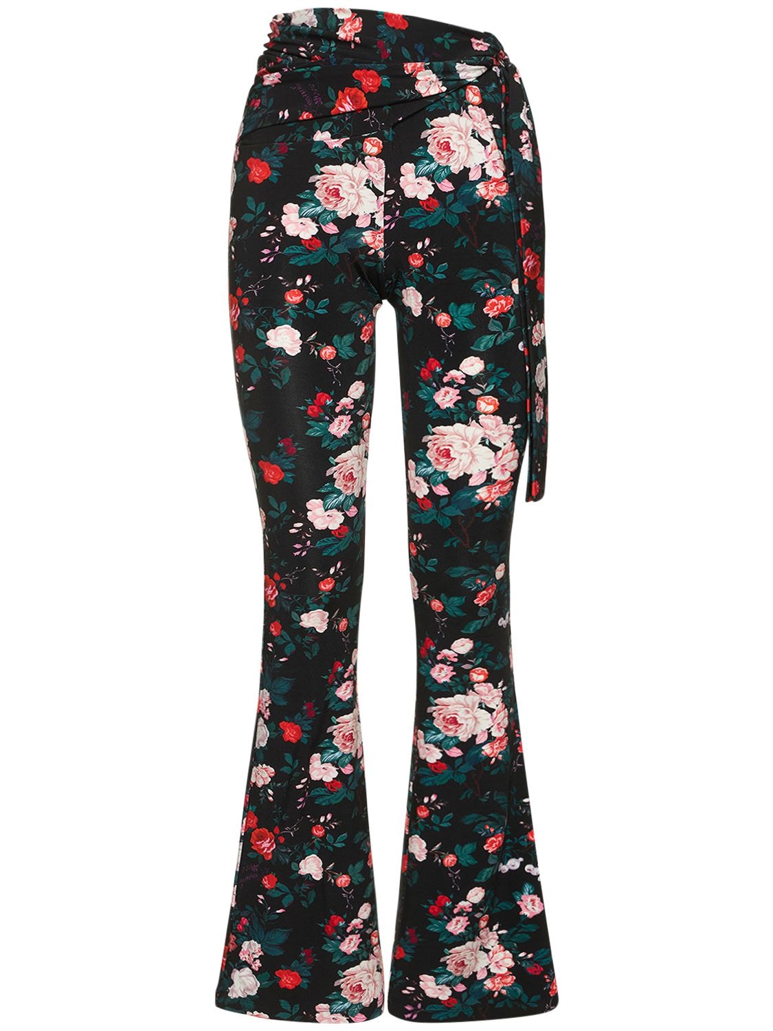 Viscose Jersey Printed Flared Trousers – WOMEN > CLOTHING > PANTS