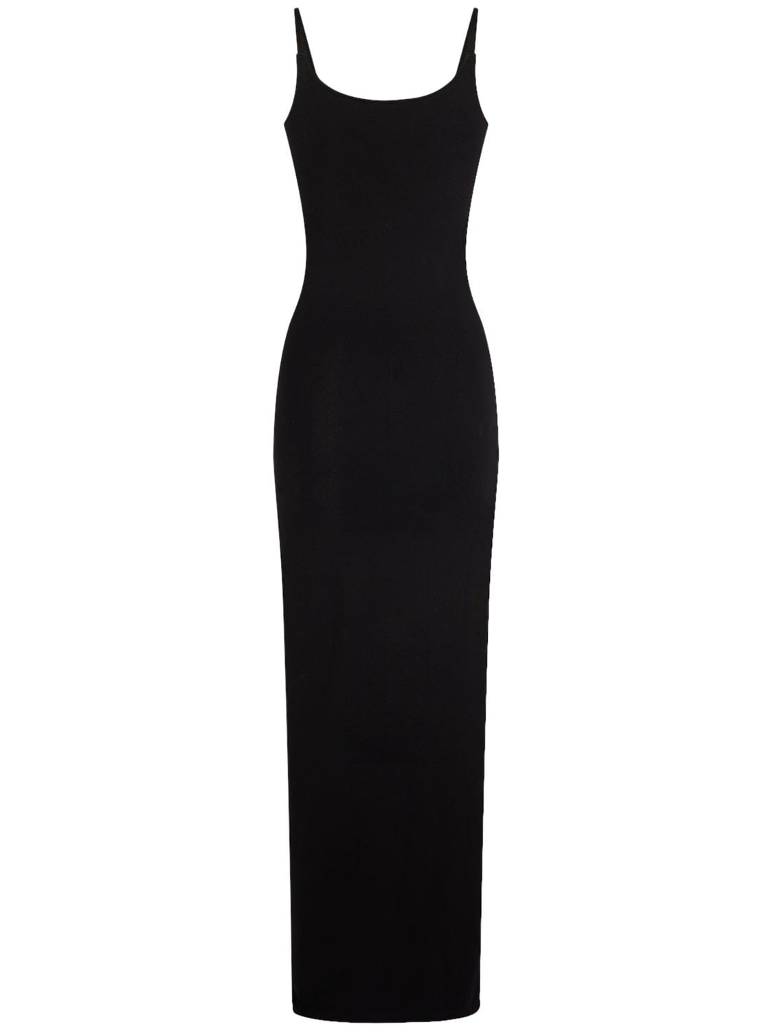 Shop Paco Rabanne Viscose Jersey Side Stud Midi Dress In Black