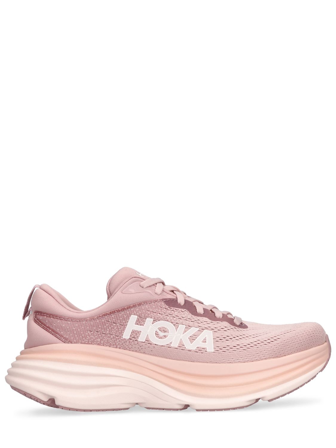 Hoka Bondi 8 Neutral Sneakers In Pink | ModeSens