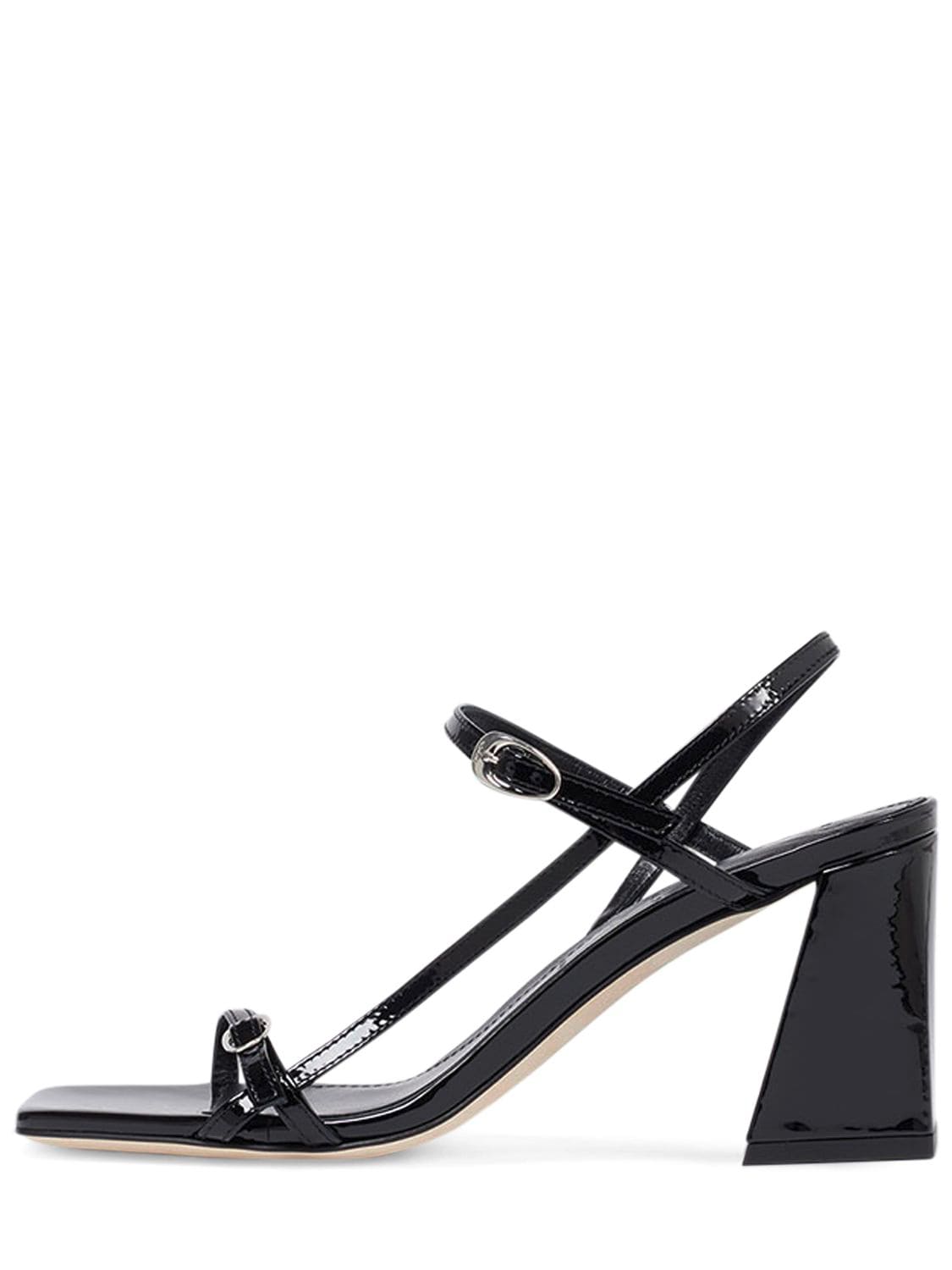 Aeyde 75mm Hilda Patent Leather Sandals In Black