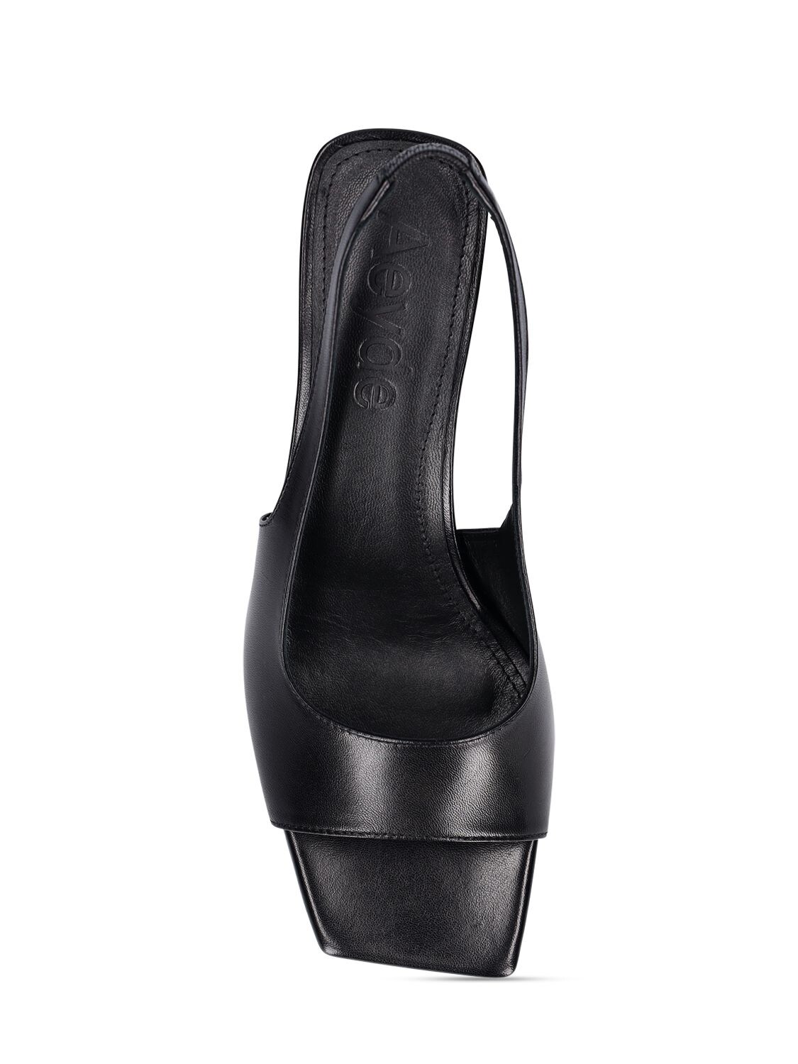 Shop Aeyde 65mm Juno Leather Sandals In Black