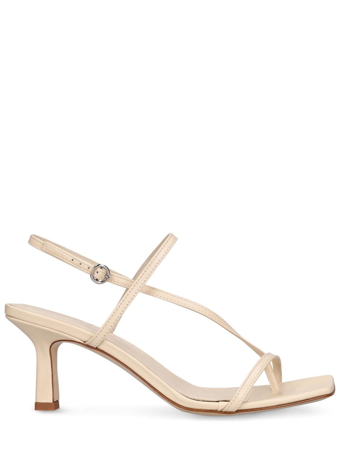 Shop Aeyde 65mm Elise Leather Thong Sandals In Cream