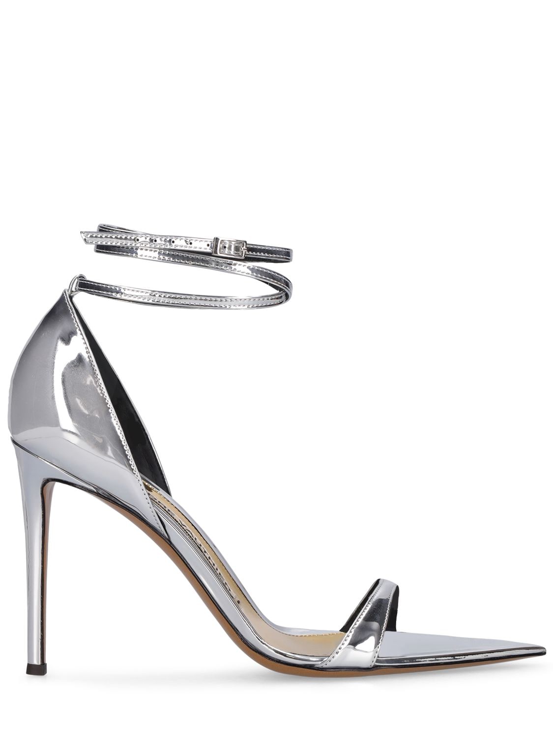 105mm Faux Metallic Leather Sandals