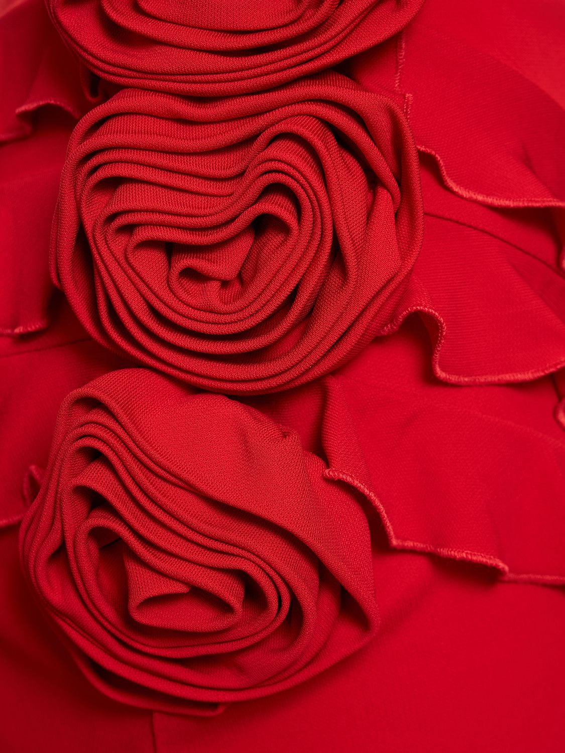 Blumarine Ruffle-trimmed One-shoulder Dress In Red