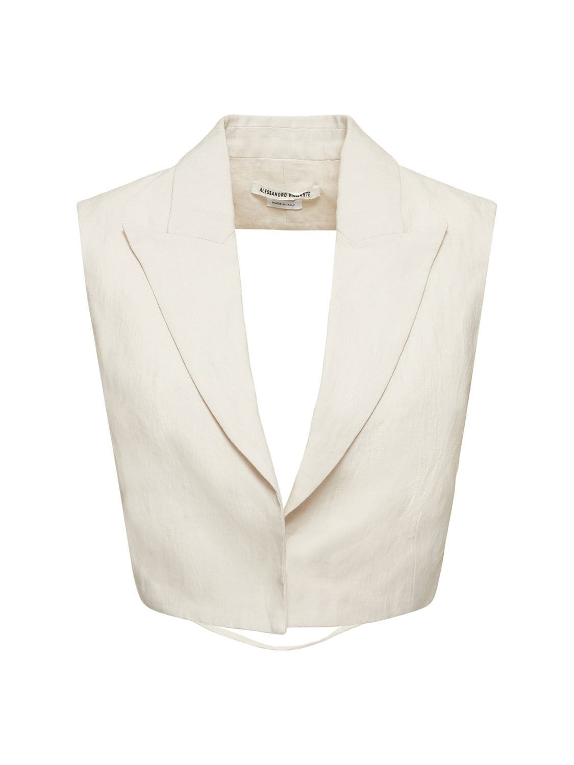 ALESSANDRO VIGILANTE Tailored Linen Open Back Crop Vest