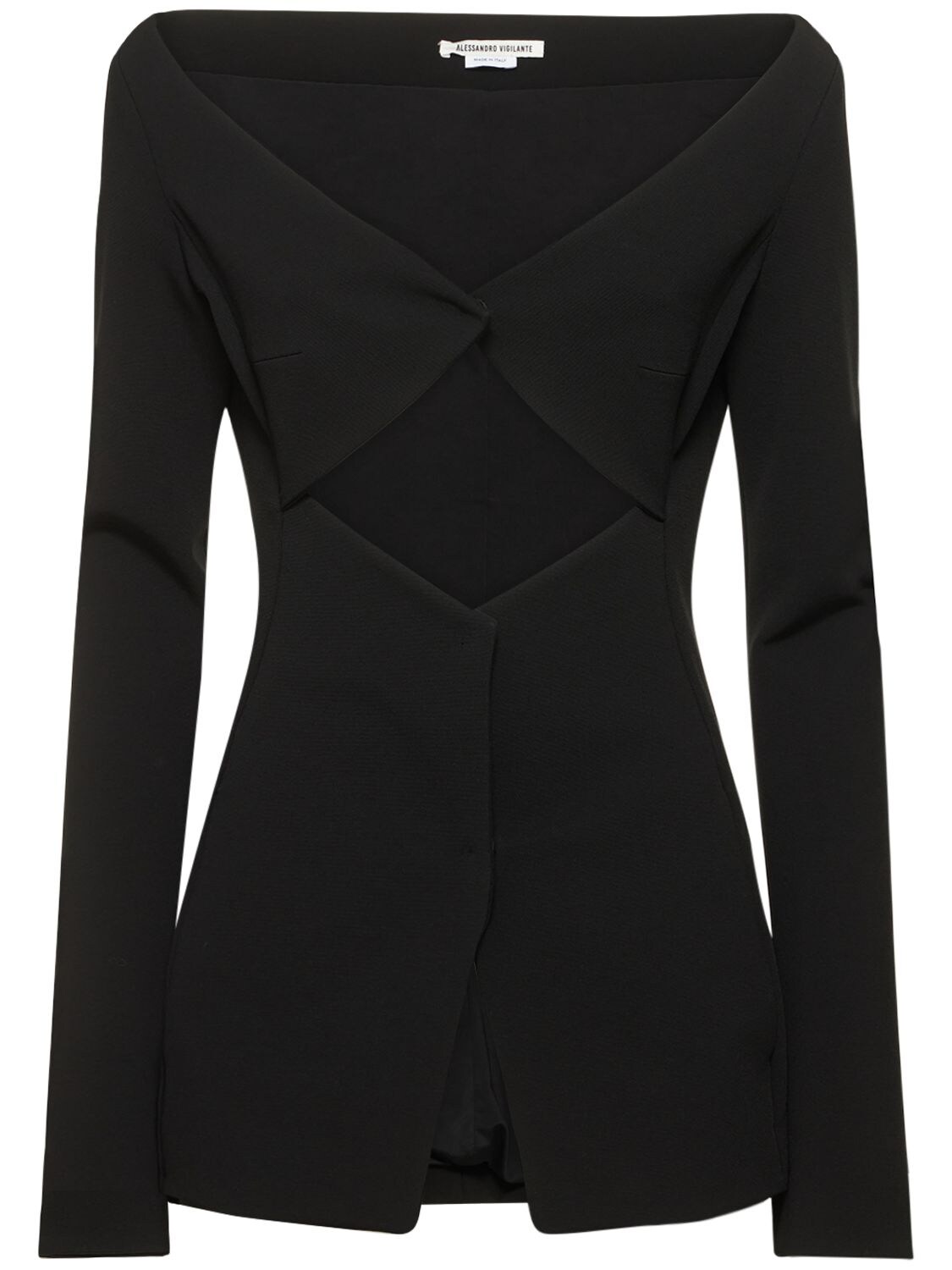 Alessandro Vigilante Compact Viscose Jersey Cutout Mini Dress In Black