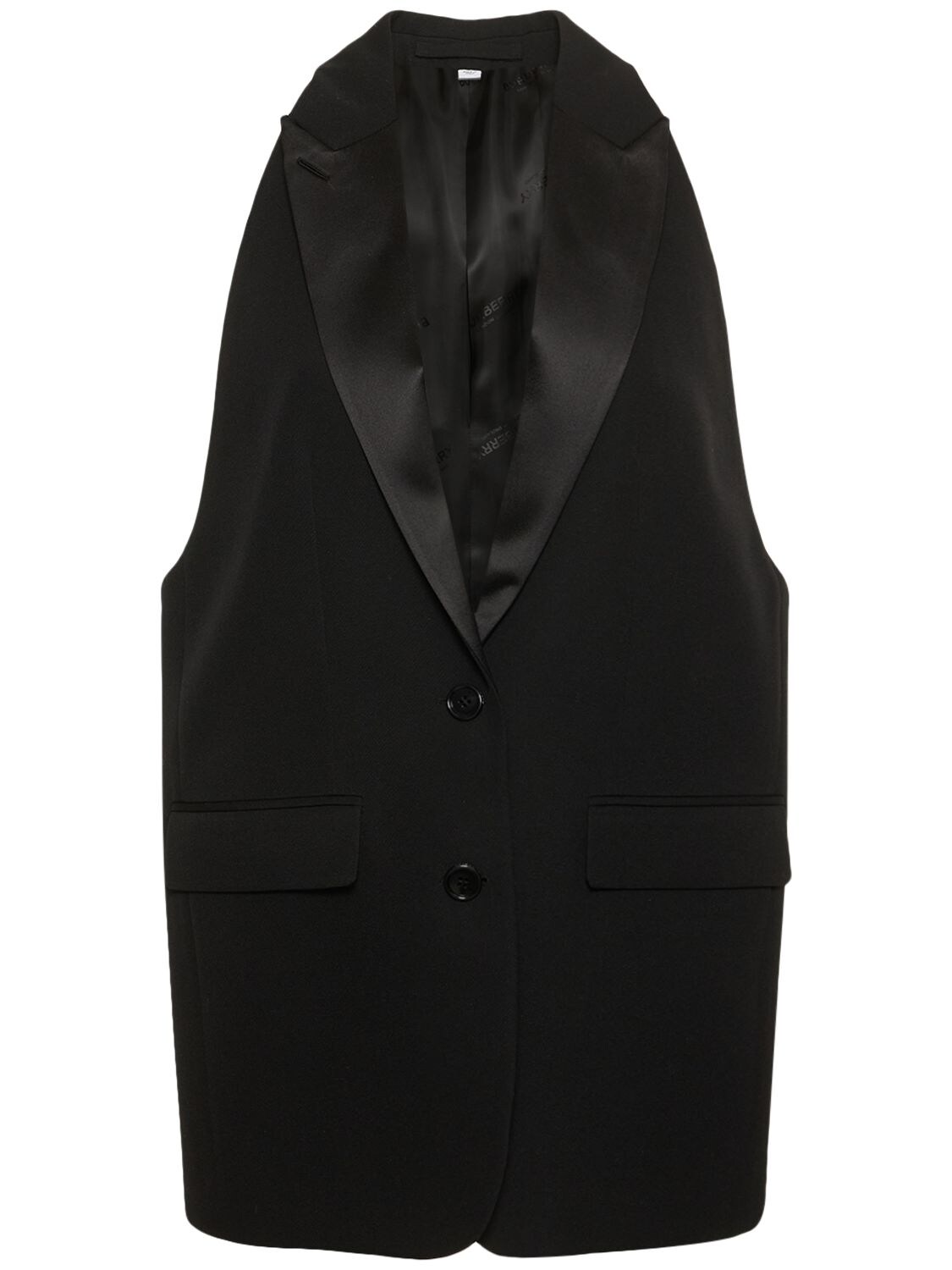 BURBERRY TAILORED WOOL TWILL SLEEVELESS BLAZER