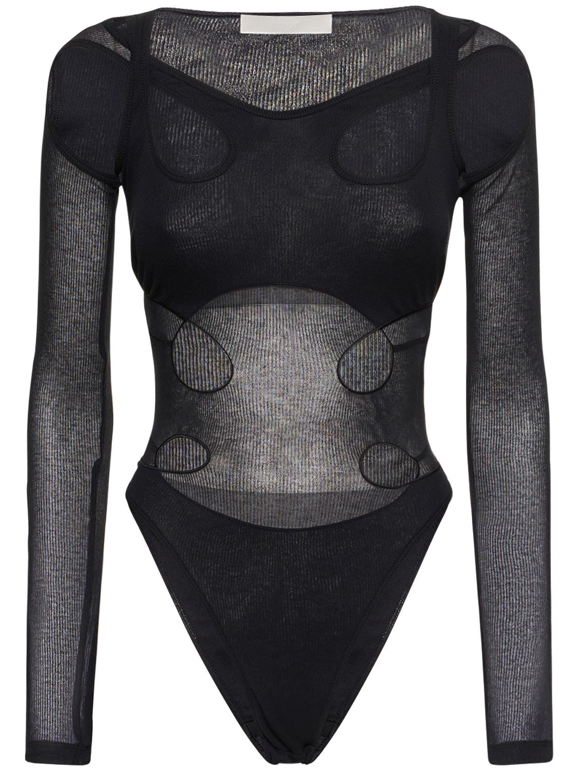 Light Knit Rib Cross Cutout Bodysuit – WOMEN > CLOTHING > TOPS