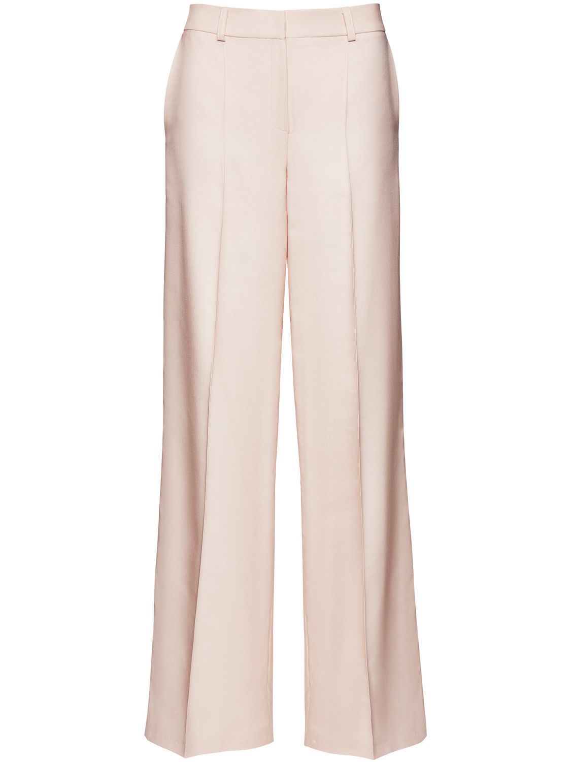 Magda Butrym Low Waist Wide Leg Silk Twill Pants In Beige
