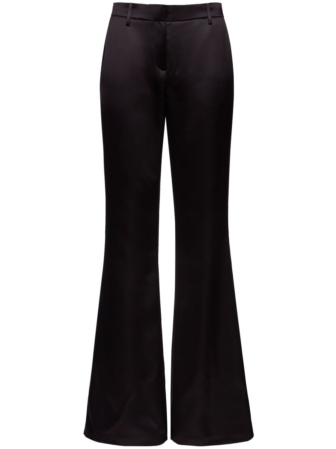 Magda Butrym Flared Wool & Silk Crepe Tuxedo Pants In Black