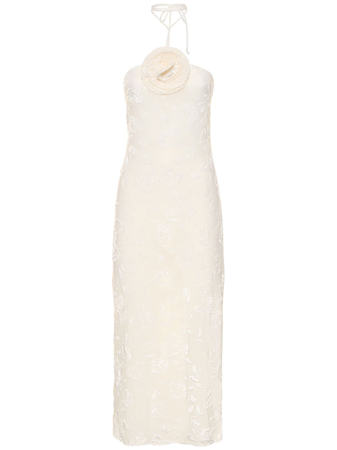 Floral Viscose Blend Strappy Midi Dress – WOMEN > CLOTHING > DRESSES