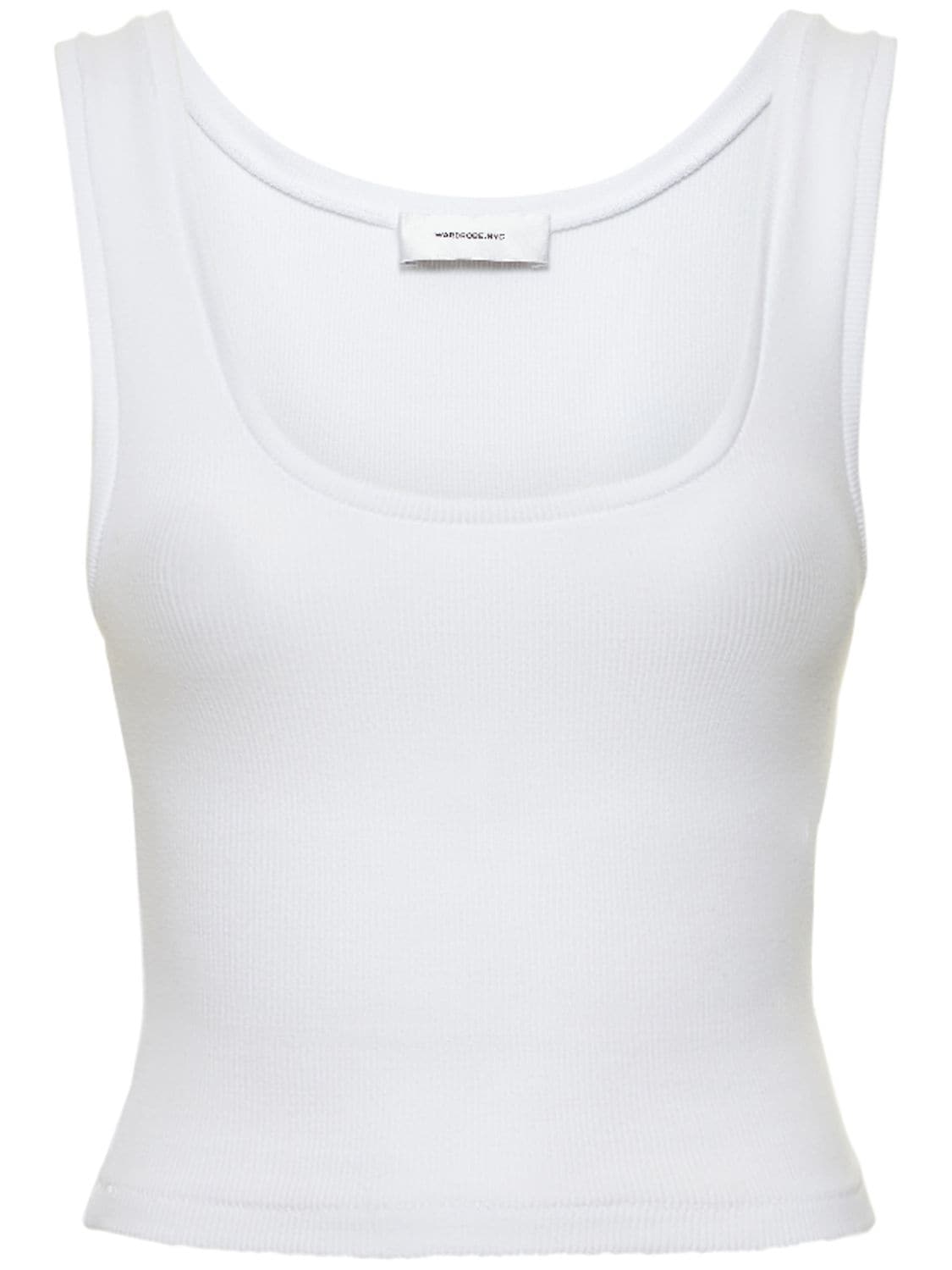 Image of Scoop Neck Stretch Cotton Tank Top