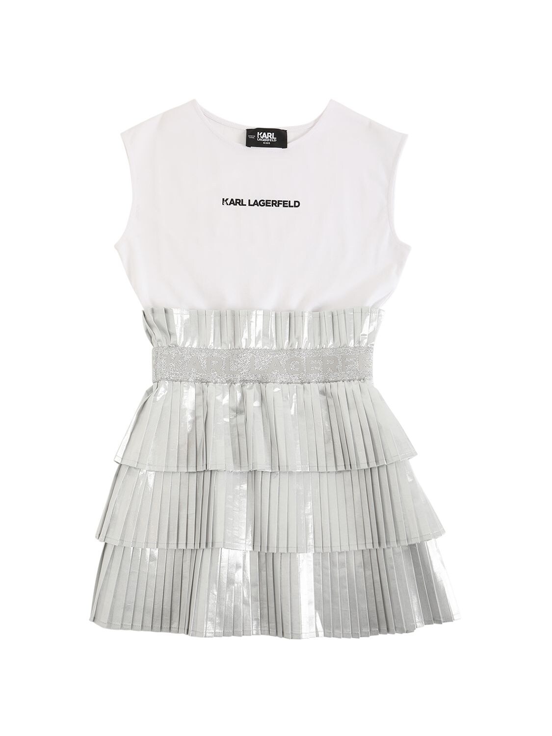 Rubberized Logo Cotton Blend Dress – KIDS-GIRLS > CLOTHING > DRESSES