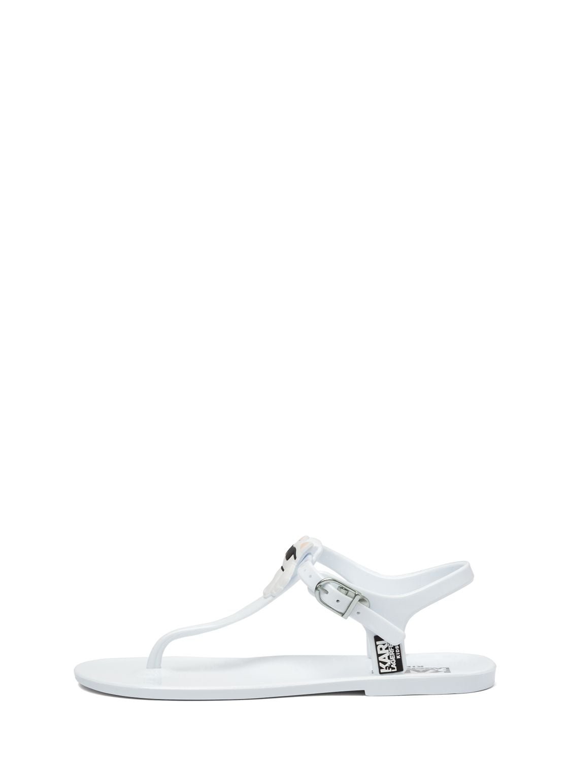 Karl Lagerfeld Kids' Sandali Bianchi Con Patch E Logo In White