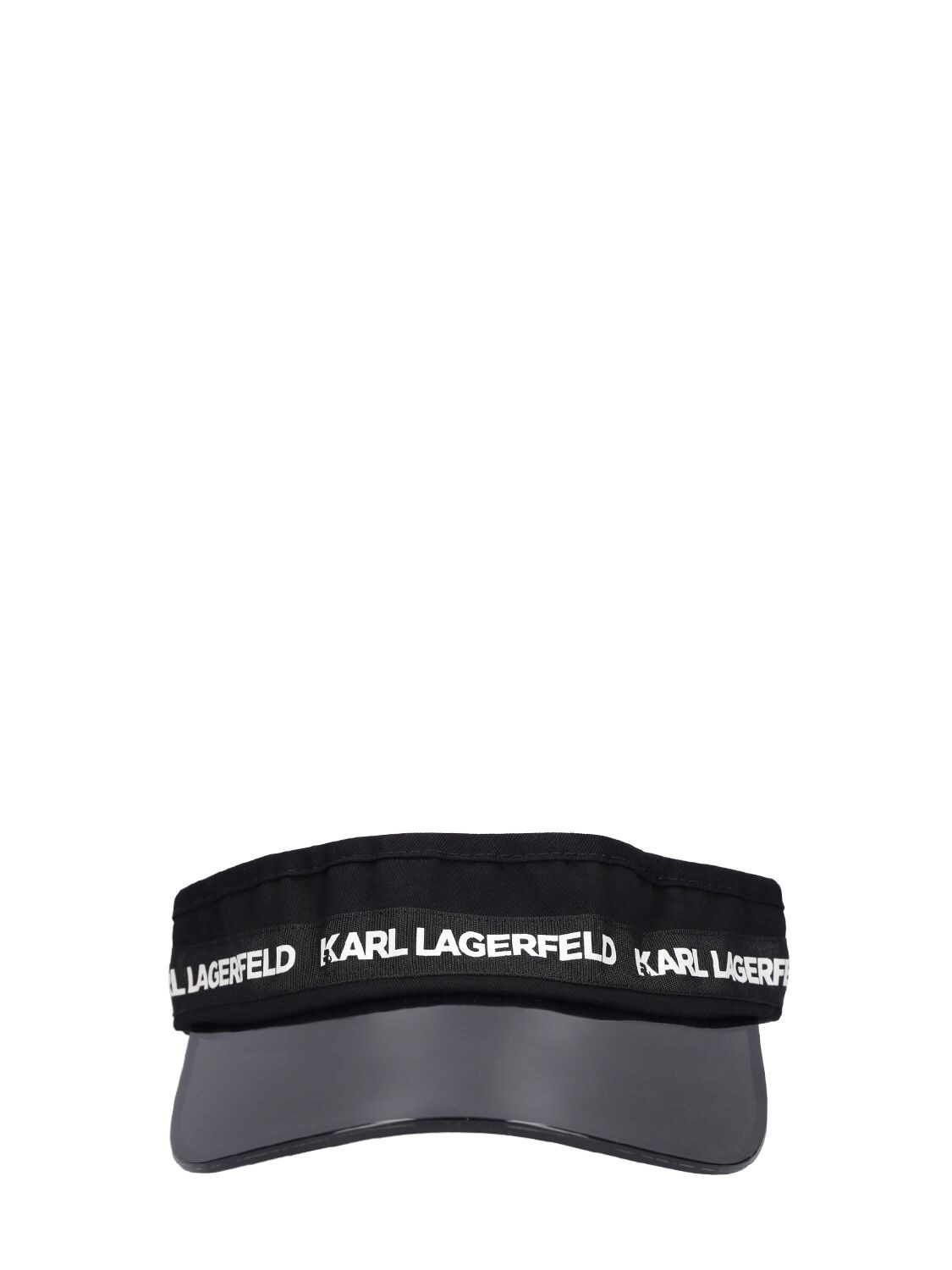 Karl Lagerfeld Kids' Cotton Twill Visor W/ Logo In Black