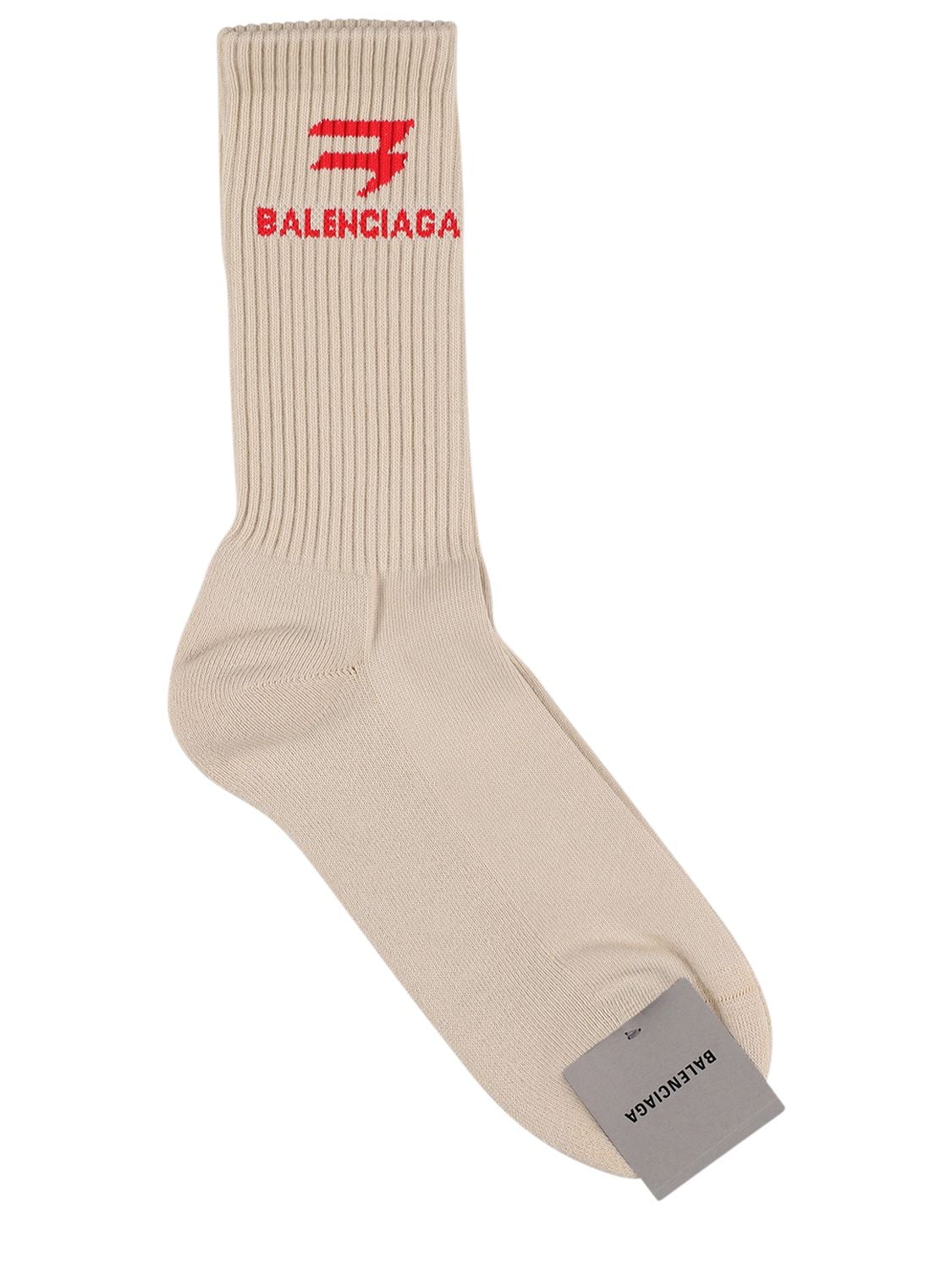 Balenciaga Beige BB Monogram Socks XL / Beige