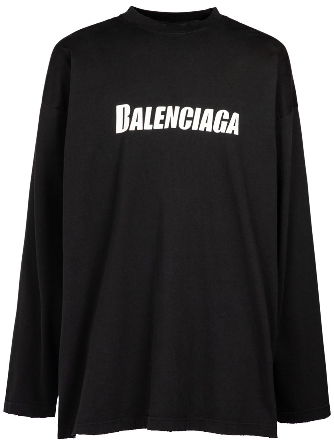 Balenciaga Oversize Cotton T-shirt In Black,white