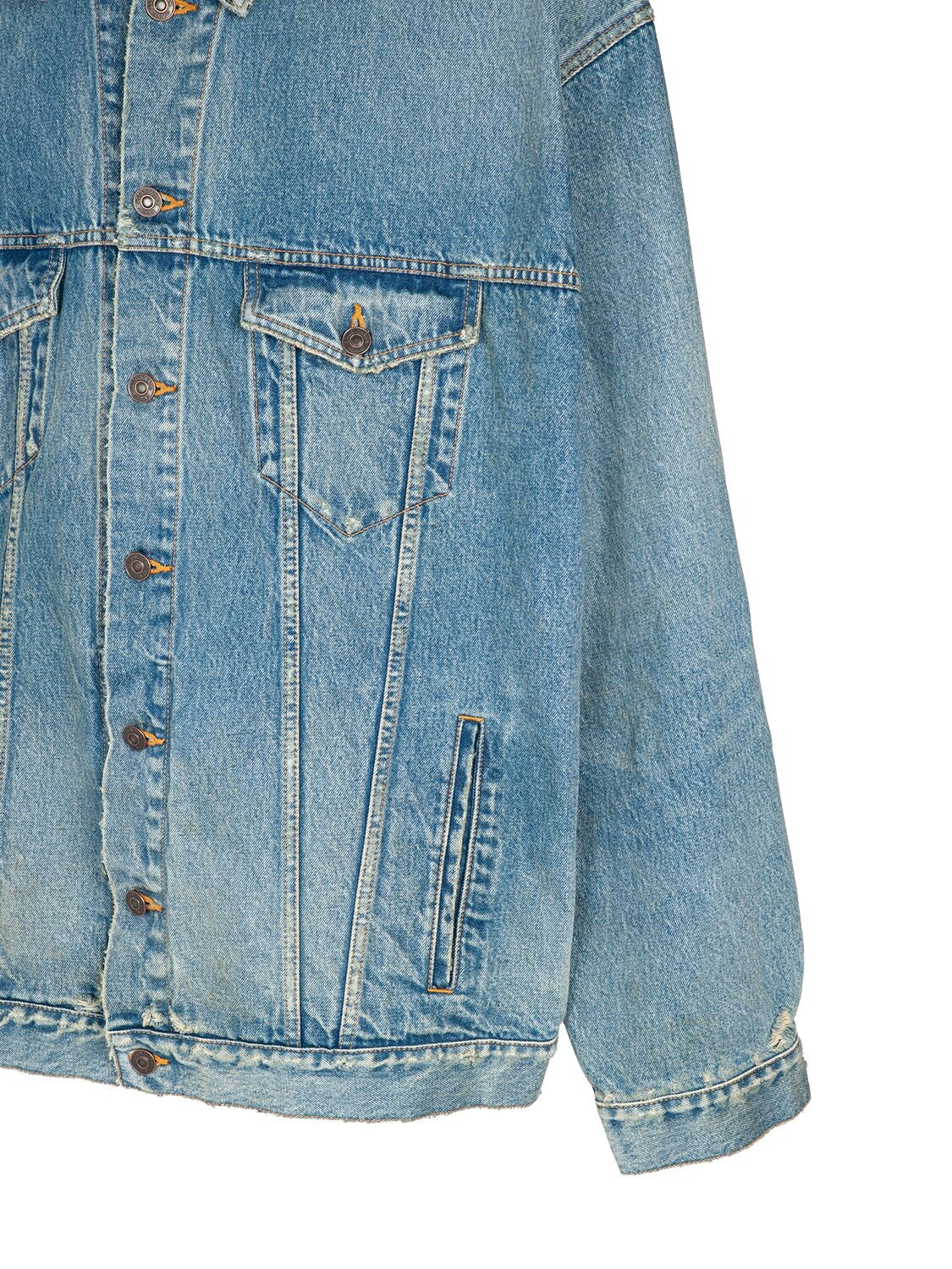 Shop Balenciaga Oversize Denim Jacket In True Blue