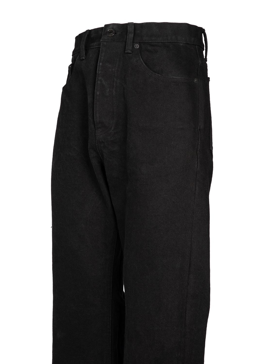 Shop Balenciaga Cotton Denim Jeans In Pitch Black