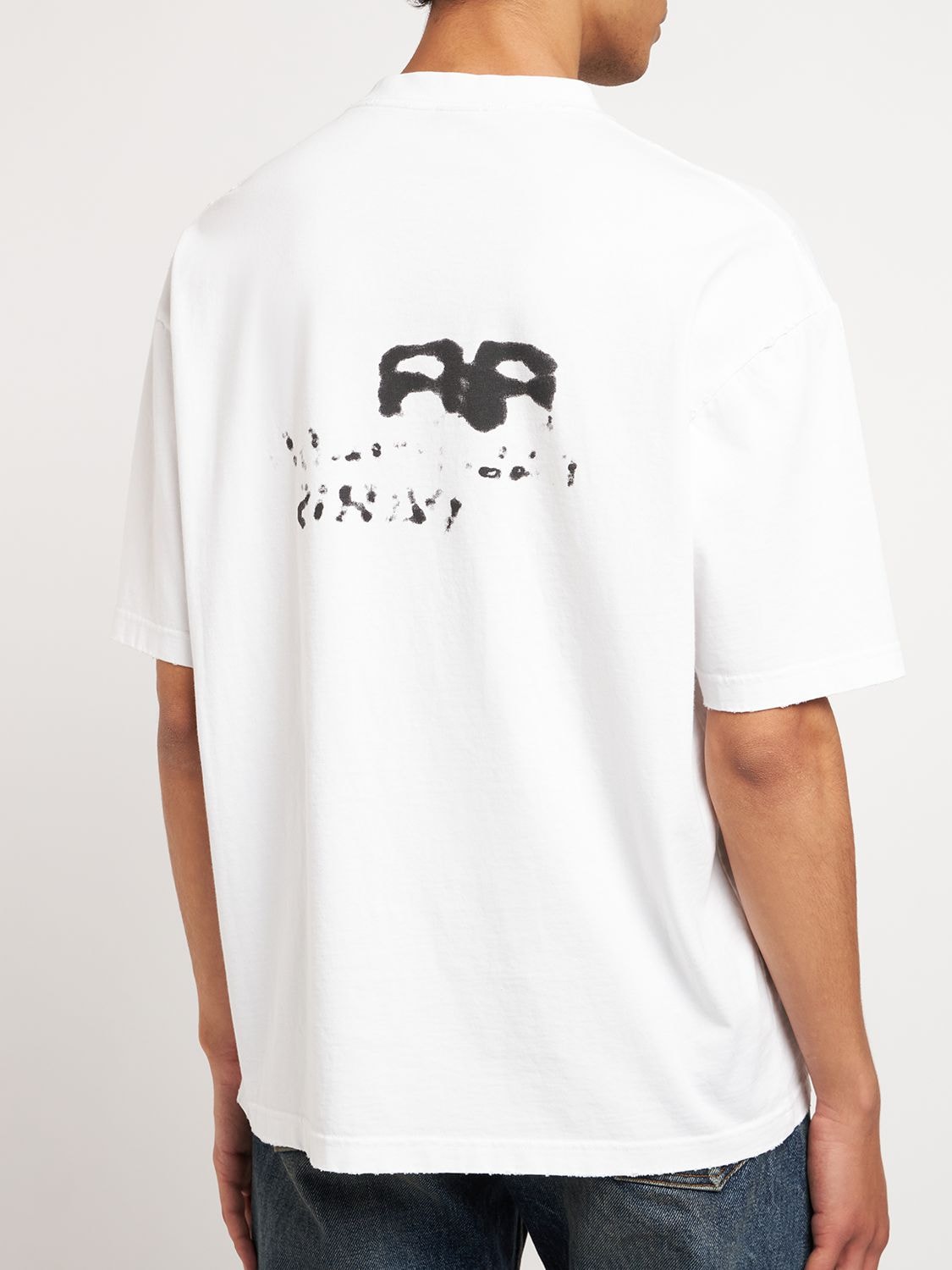 Shop Balenciaga Cotton T-shirt In White,black