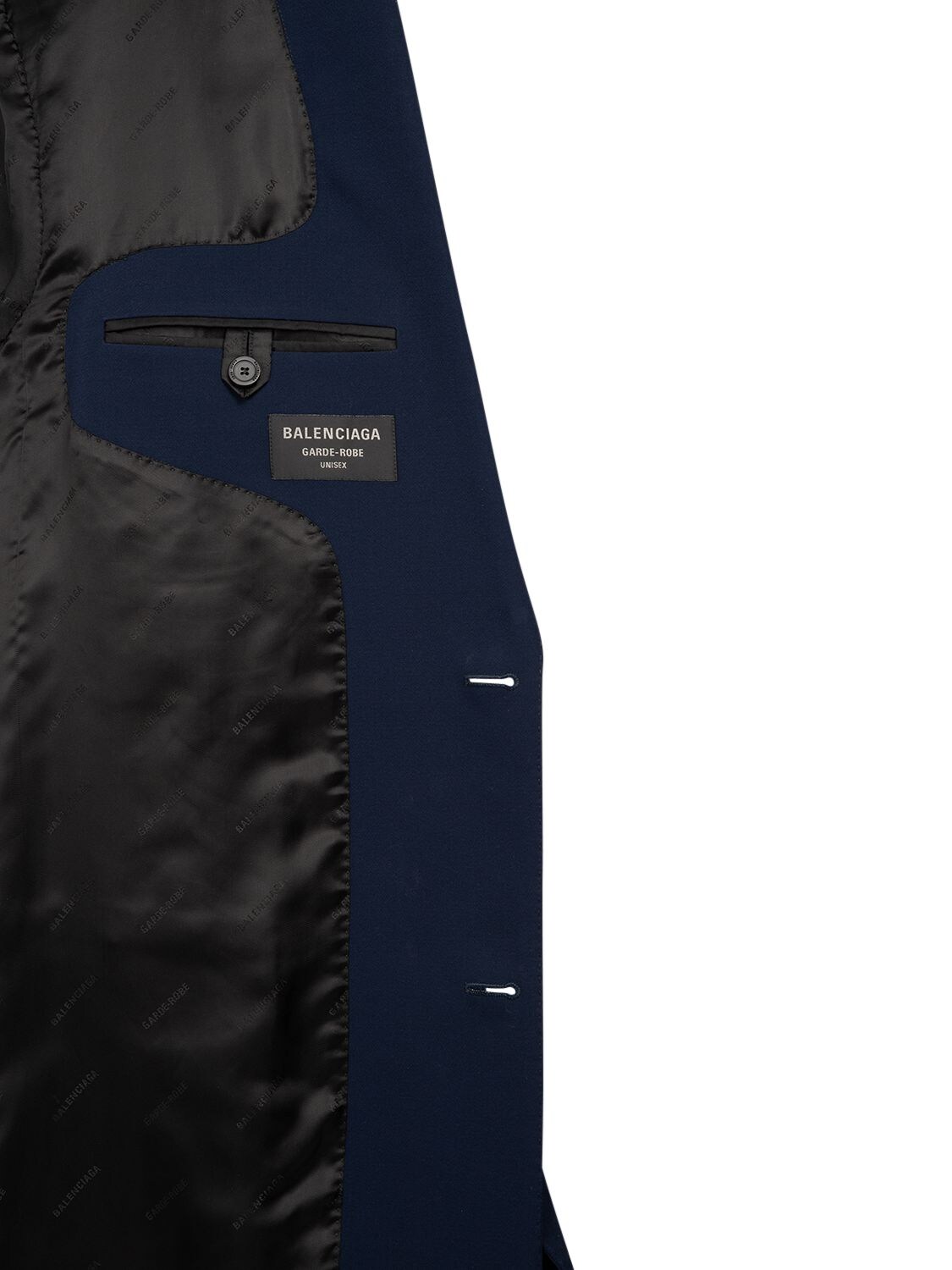 Shop Balenciaga Tailored Wool Jacket In Navy