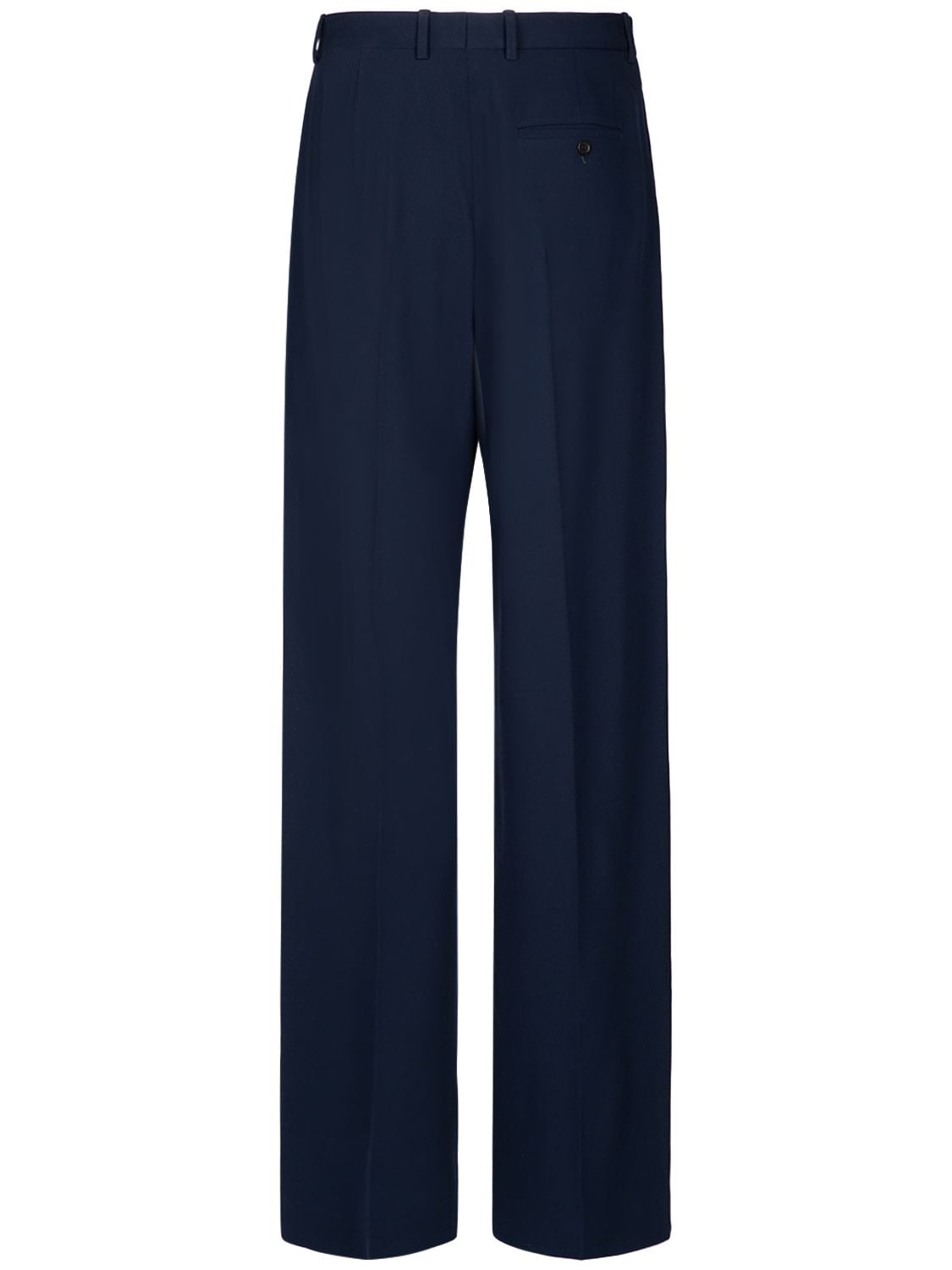 Shop Balenciaga Tailored Wool Pants In Navy