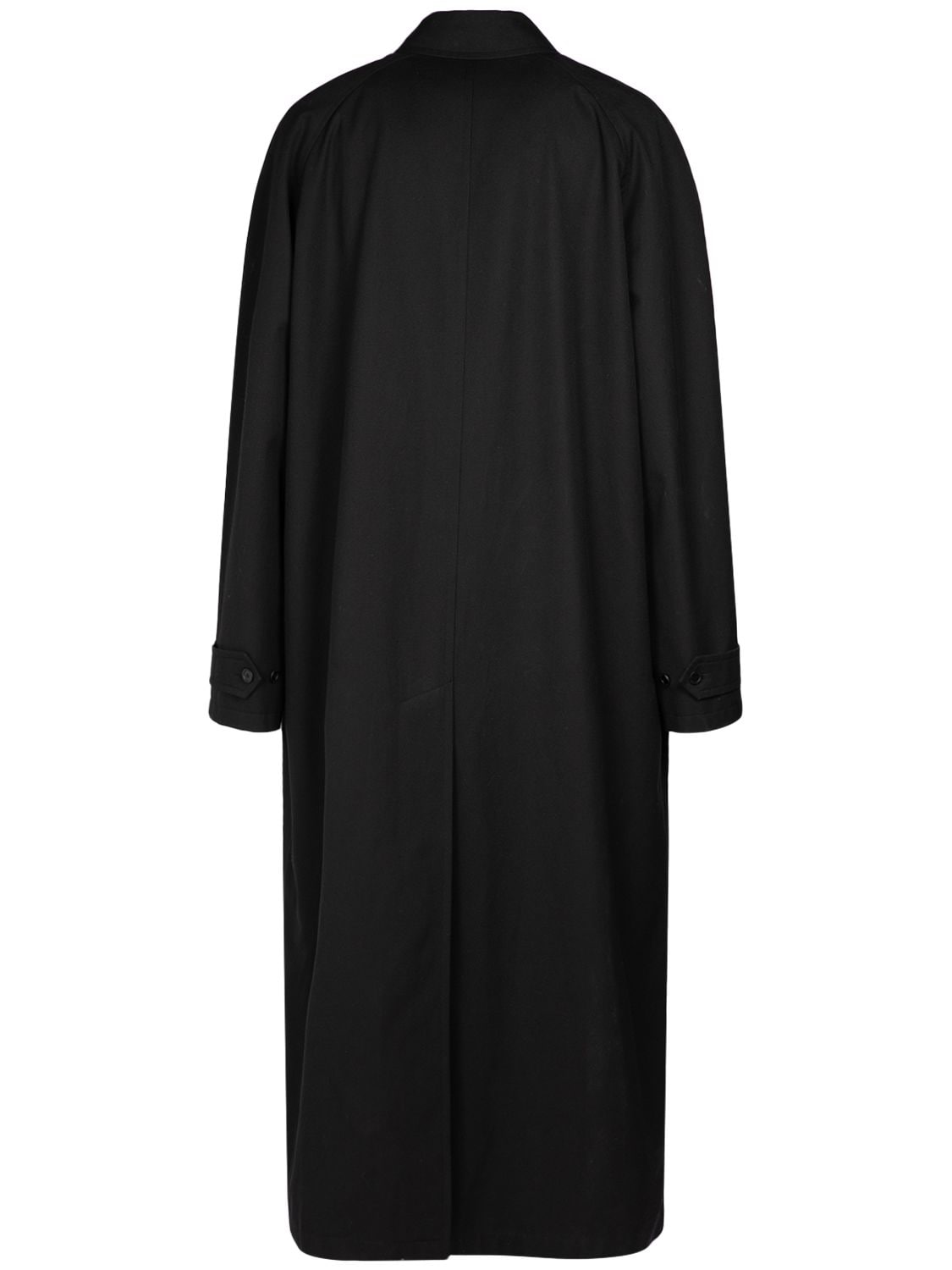 Shop Balenciaga Wool Blend Raglan Carcoat In Black
