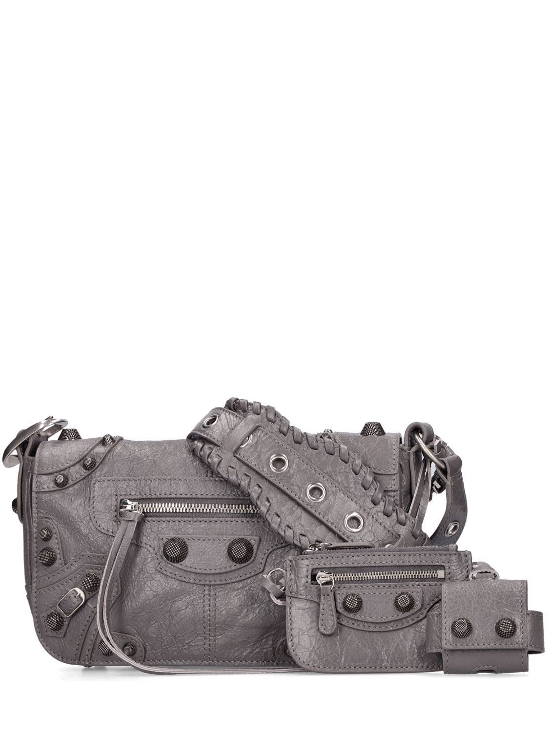 Balenciaga Xs Le Cagole Leather Bag In Dark Grey