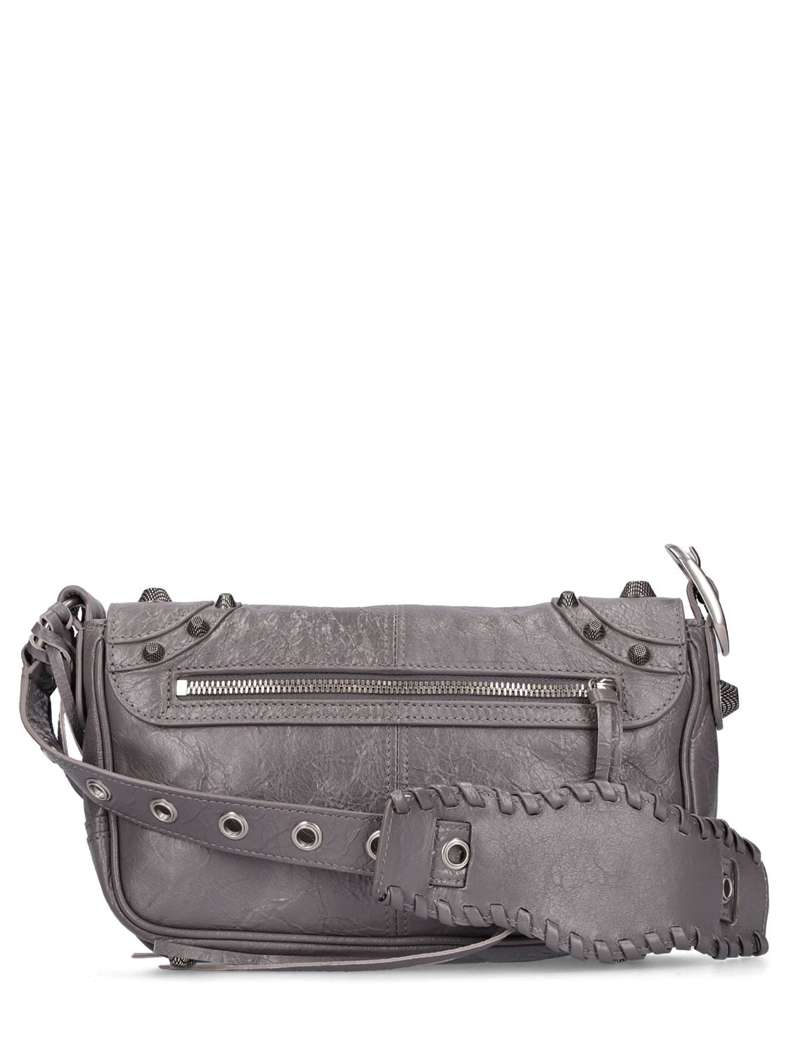 Shop Balenciaga Xs Le Cagole Leather Bag In Dark Grey