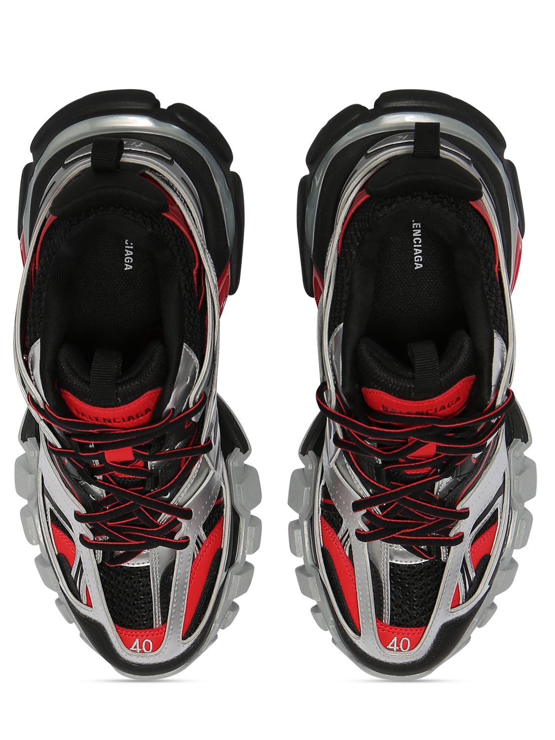 Shop Balenciaga Track Sneakers In Black,red