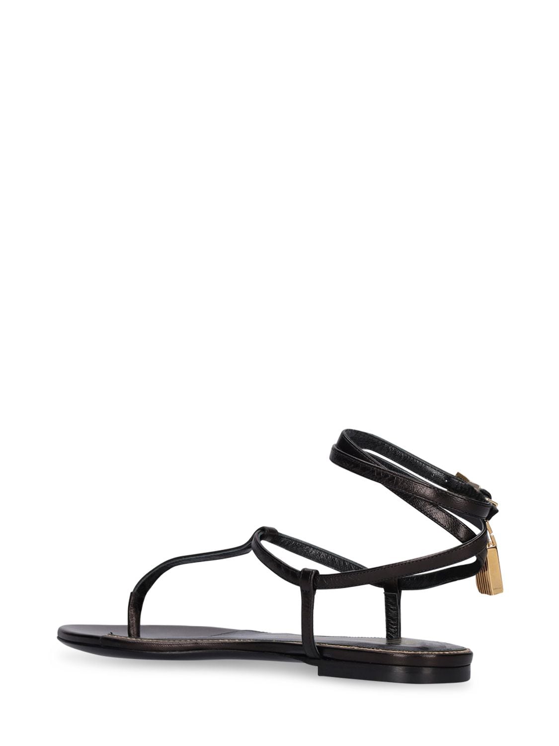 Shop Tom Ford 10mm Leather Thong Sandals In Black