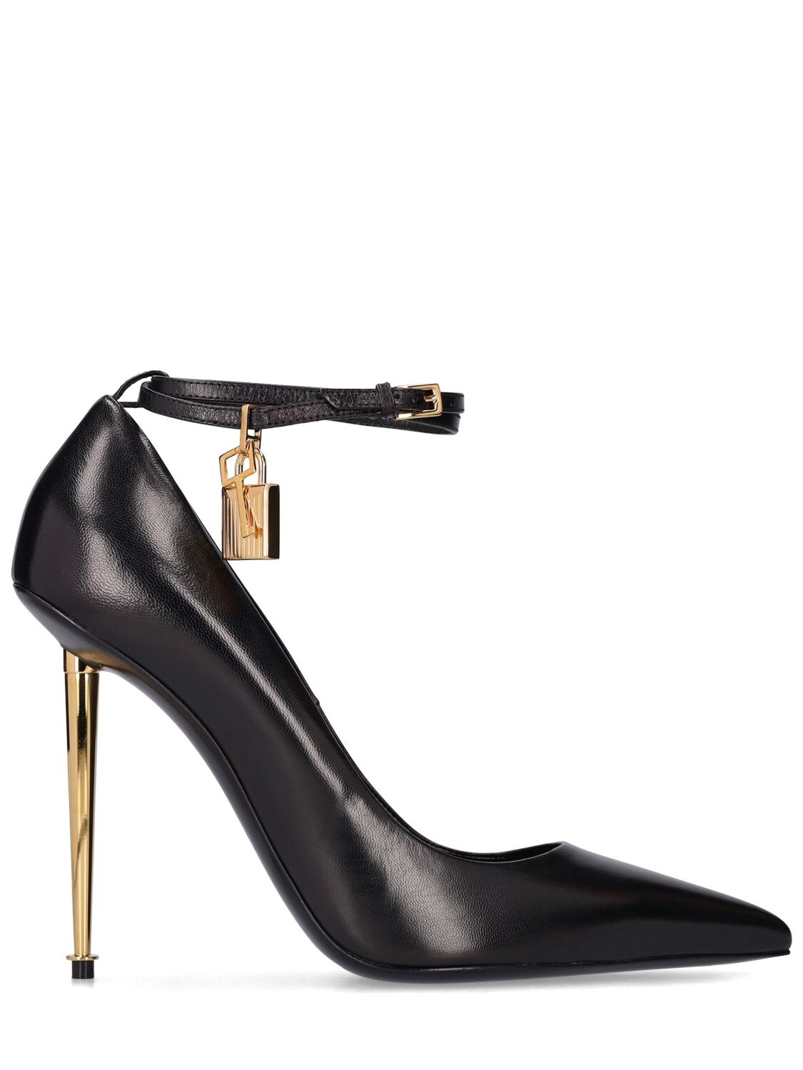 Tom Ford - 105mm padlock leather pumps - Black | Luisaviaroma