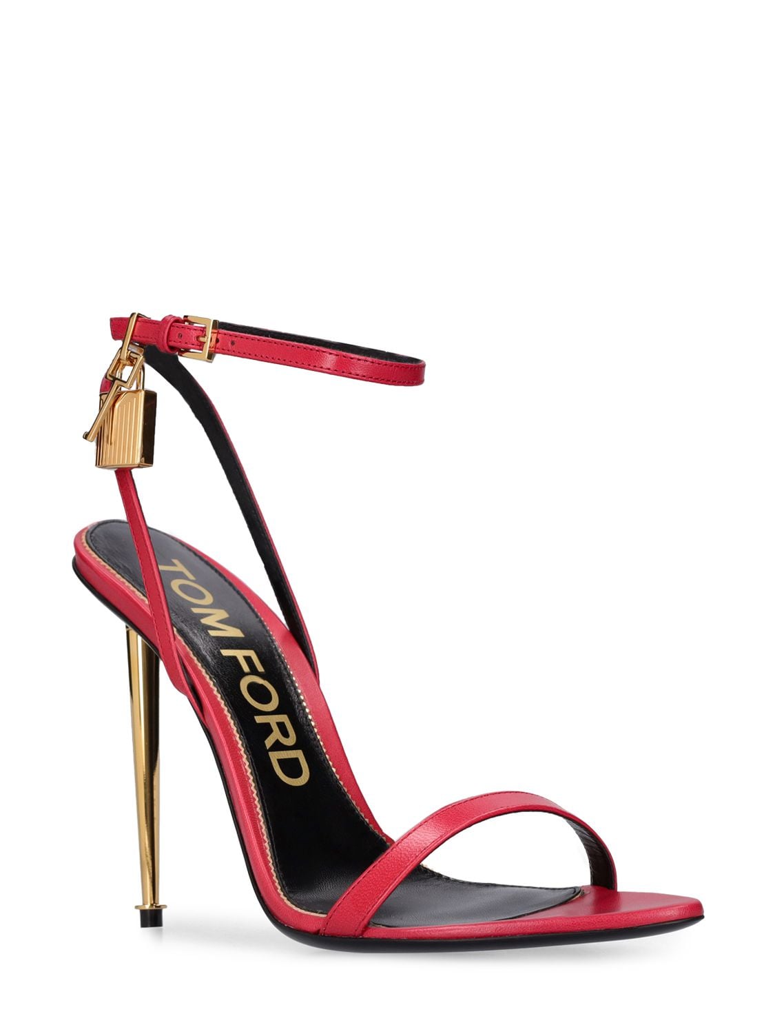 Tom Ford 105mm Padlock Leather Sandals In Red | ModeSens