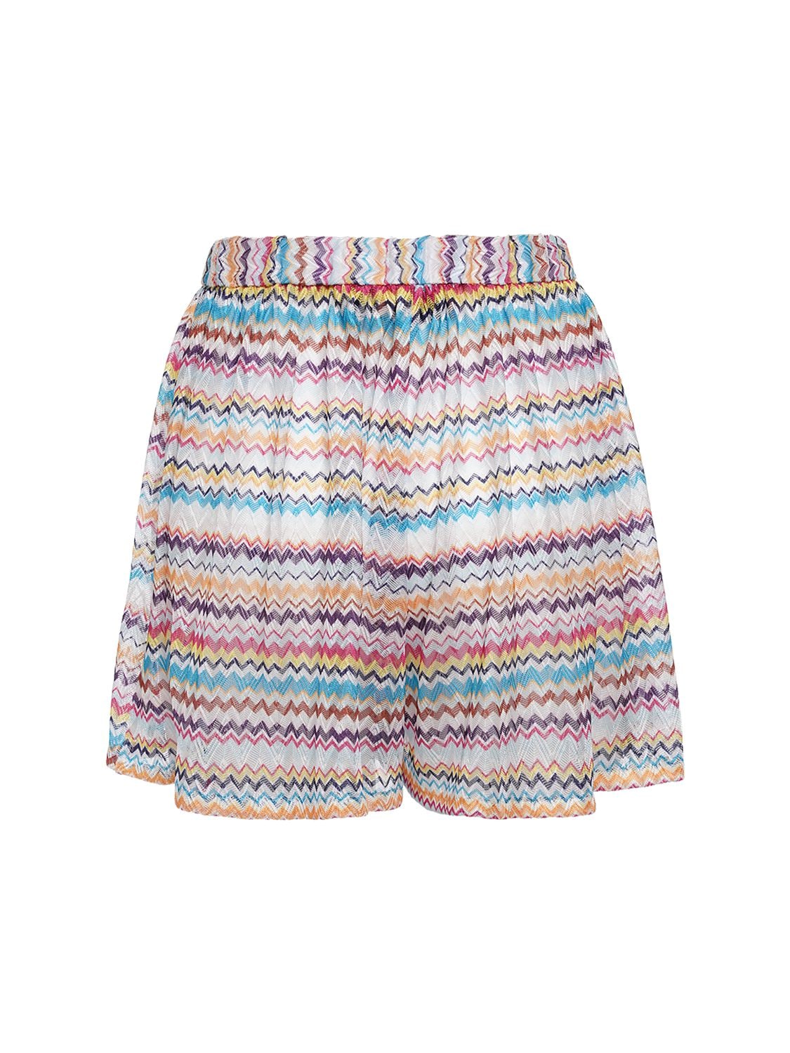 Shop Missoni Striped Chevron Mini Shorts In Multicolor