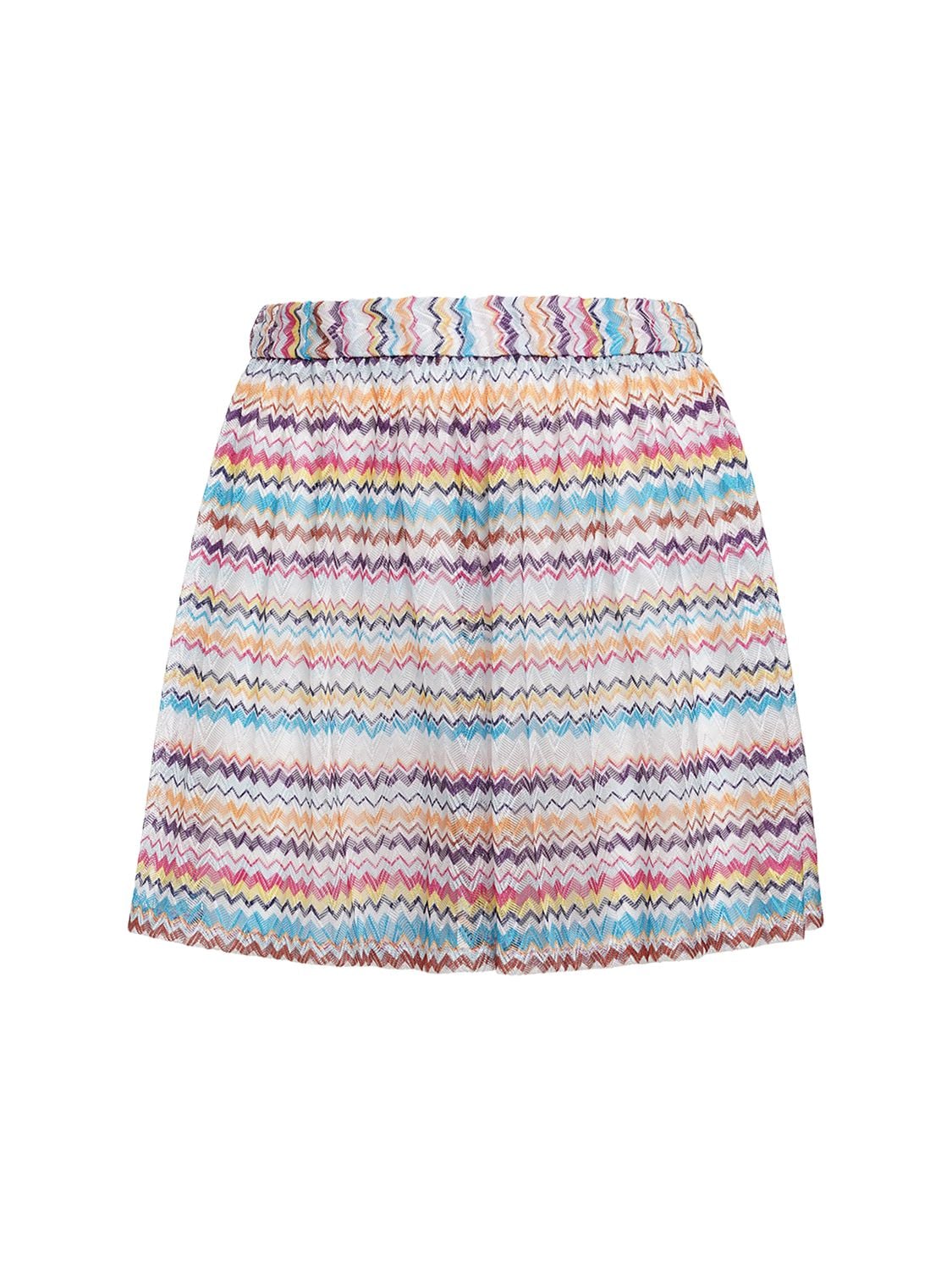 Image of Striped Chevron Mini Shorts