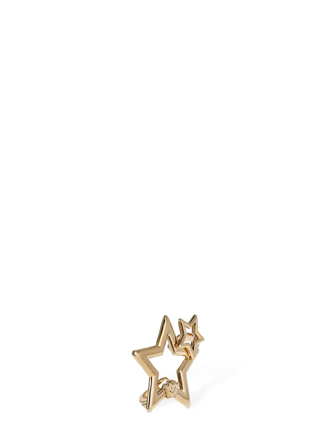 Shop Versace Star & Medusa Mono Ear Cuff In Gold
