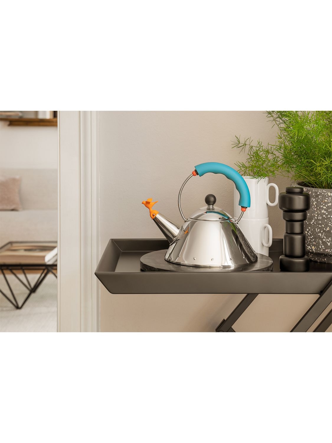 Shop Alessi 9093 Kettle By Michael Graves In Silver