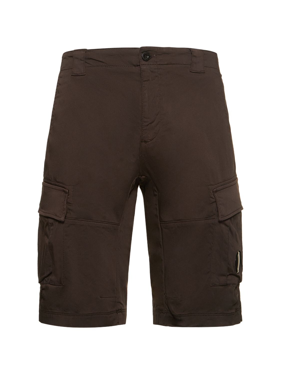 C.p. Company Cotton Cargo Shorts In Chocolate