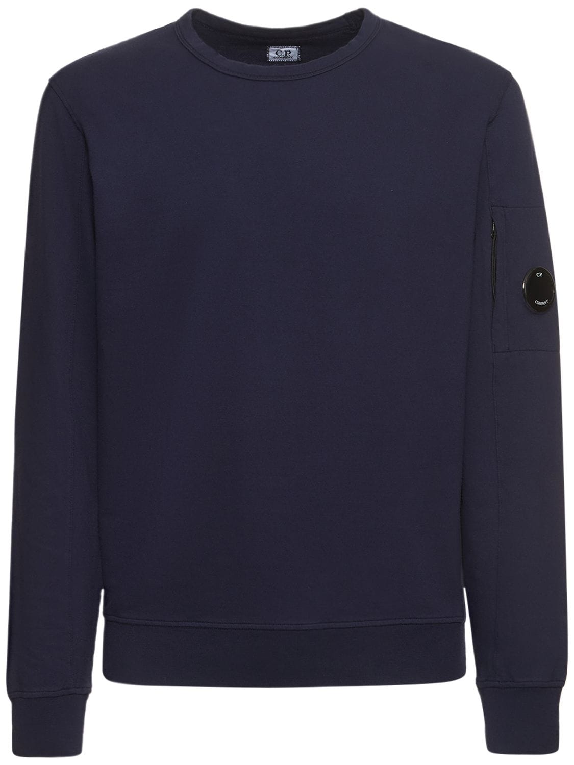 C.p. Company Light Cotton Crewneck Sweatshirt In Blue