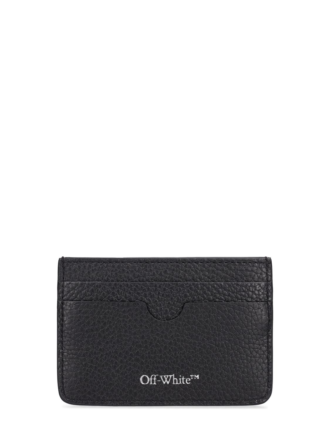 Off-white Binder Leather Card Holder In Black