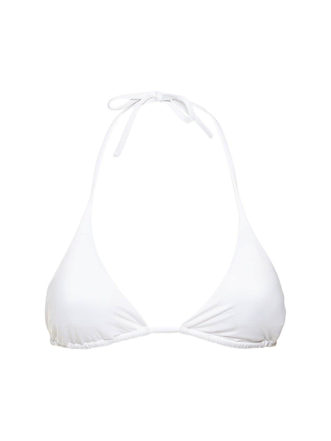 Max Mara Jersey Triangle Bikini Top In Optic White | ModeSens