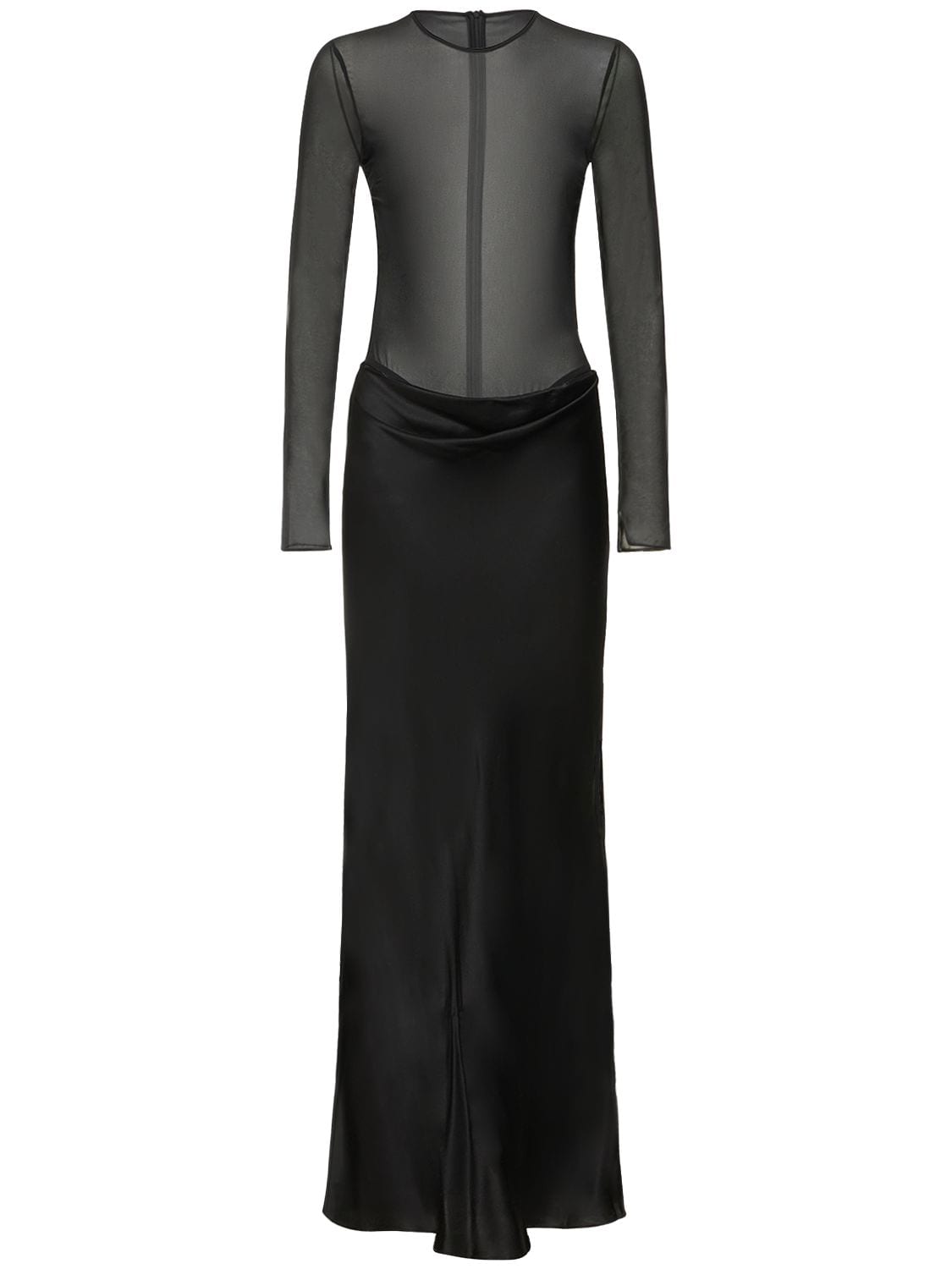 Christopher Esber Sheer Torso Floor-length Dress In Black