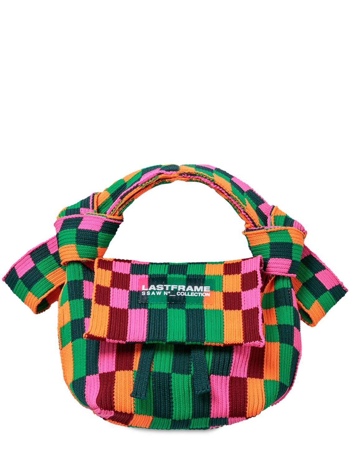 Multi Ichimatsu Obi Bag In Multicolor